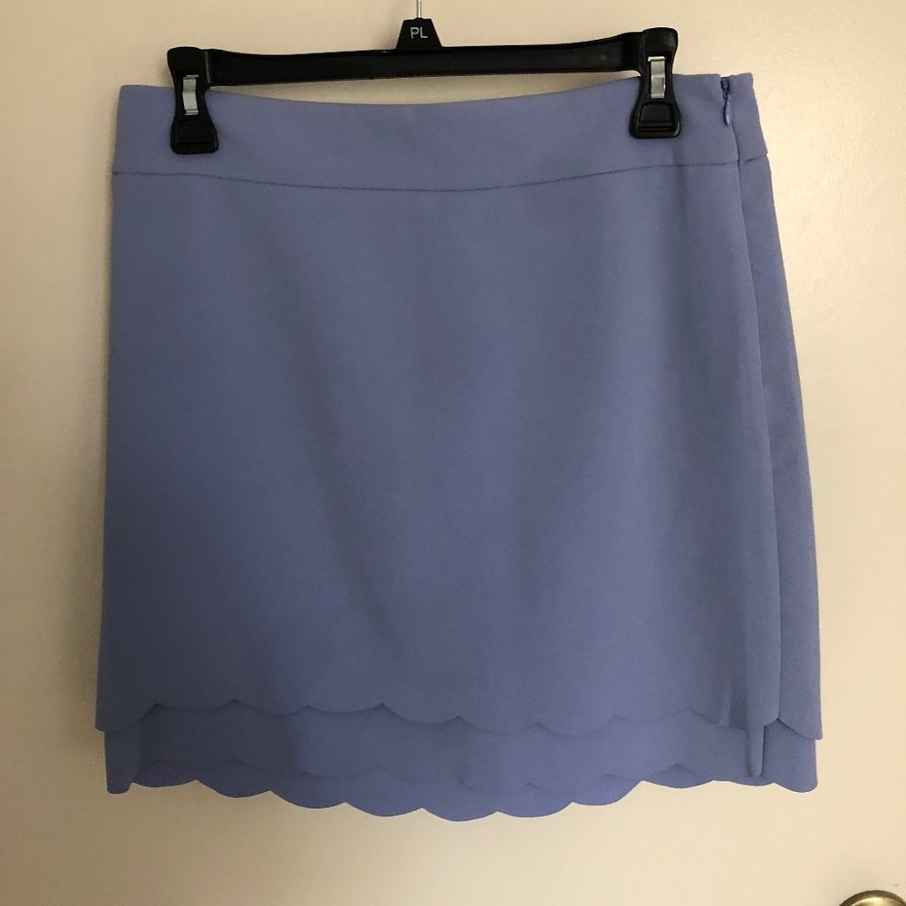 Loft Periwinkle Scalloped Skirt